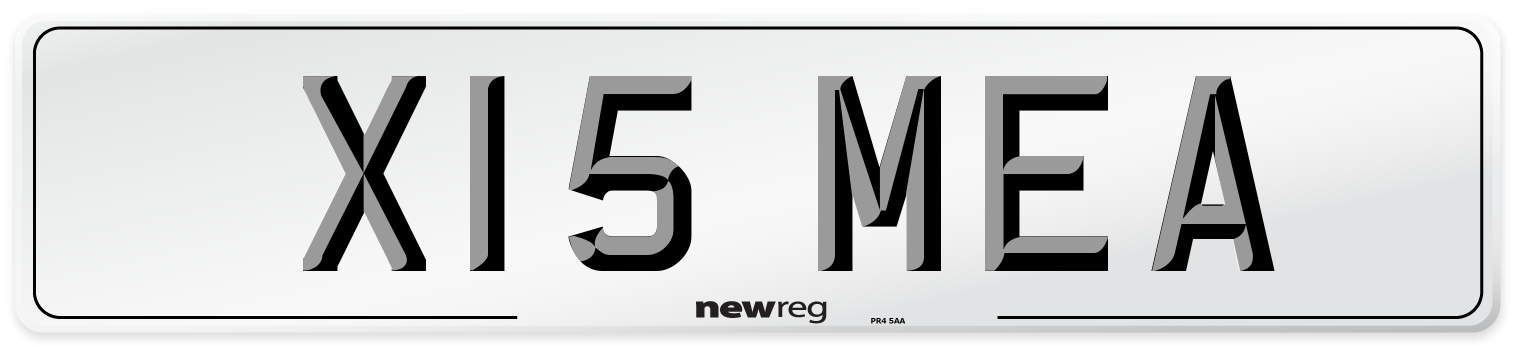 X15 MEA Number Plate from New Reg